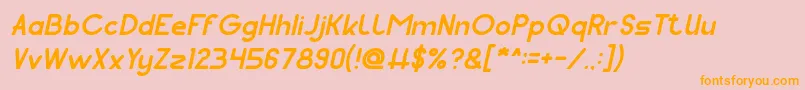 Pocket italic Font – Orange Fonts on Pink Background