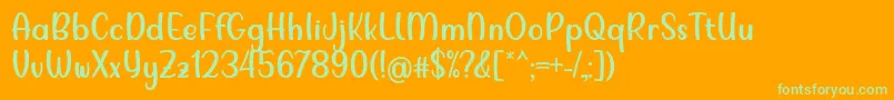 Podo Moro by 7NTypes Font – Green Fonts on Orange Background