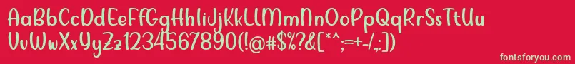 Podo Moro by 7NTypes Font – Green Fonts on Red Background