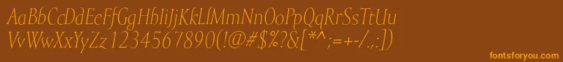 Шрифт MramorlightItalic – оранжевые шрифты на коричневом фоне