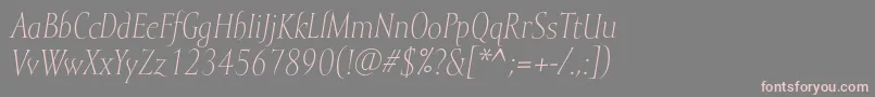 MramorlightItalic Font – Pink Fonts on Gray Background
