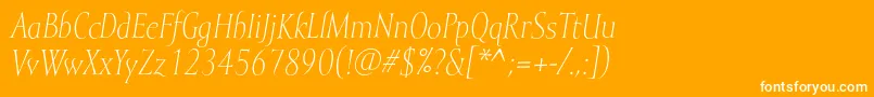 MramorlightItalic Font – White Fonts on Orange Background