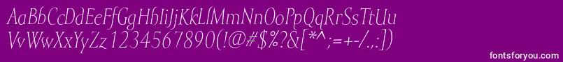 MramorlightItalic Font – White Fonts on Purple Background