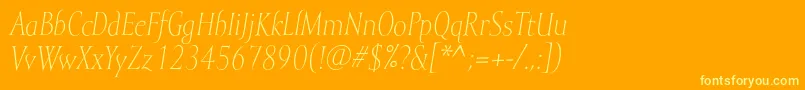 MramorlightItalic Font – Yellow Fonts on Orange Background