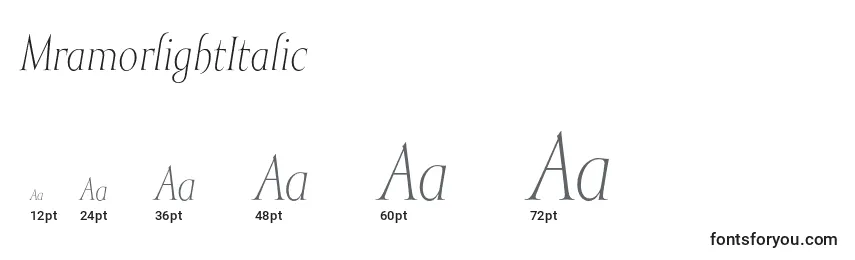 MramorlightItalic Font Sizes