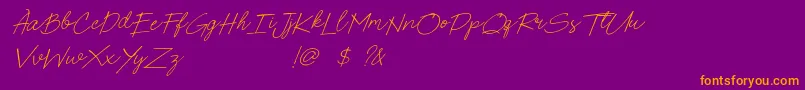 Poems  Pens Bold Italic Font – Orange Fonts on Purple Background