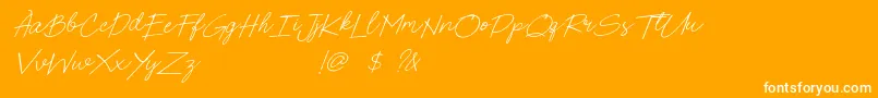 Poems  Pens Bold Italic Font – White Fonts on Orange Background