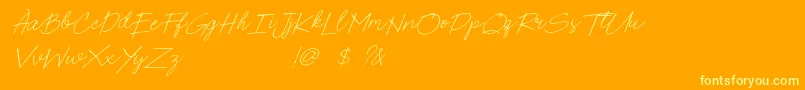 Poems  Pens Bold Italic Font – Yellow Fonts on Orange Background