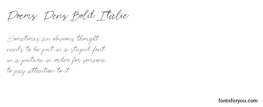 Schriftart Poems  Pens Bold Italic (137111)