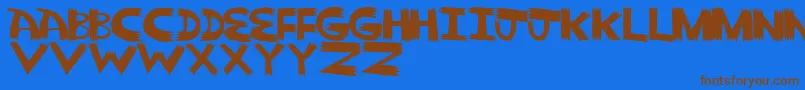 Pointy Solid Font – Brown Fonts on Blue Background
