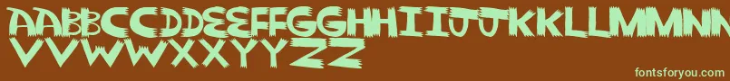 Pointy Solid Font – Green Fonts on Brown Background