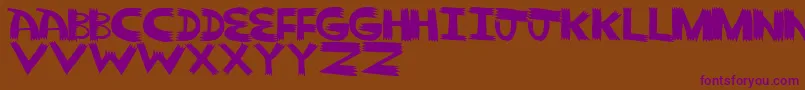 Pointy Solid Font – Purple Fonts on Brown Background