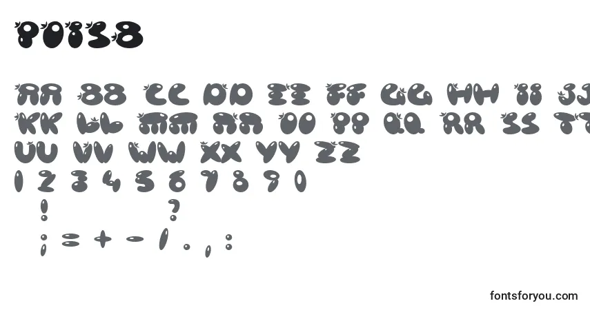 A fonte POISB    (137115) – alfabeto, números, caracteres especiais
