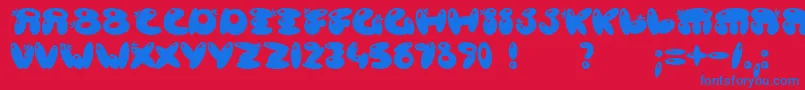 POISB    Font – Blue Fonts on Red Background