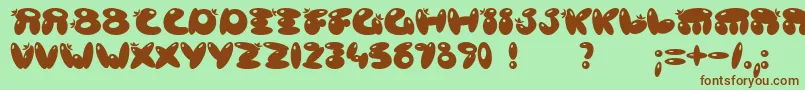 Fonte POISB    – fontes marrons em um fundo verde
