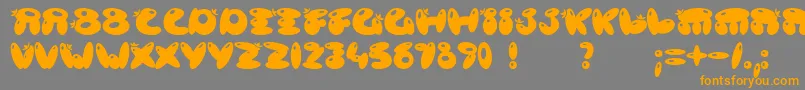 フォントPOISB    – オレンジの文字は灰色の背景にあります。