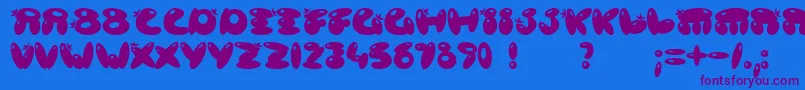 POISB    Font – Purple Fonts on Blue Background