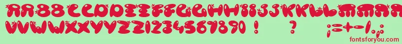 Шрифт POISB    – красные шрифты на зелёном фоне