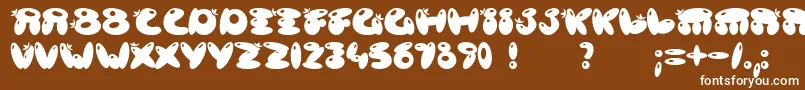 POISB   -fontti – valkoiset fontit ruskealla taustalla