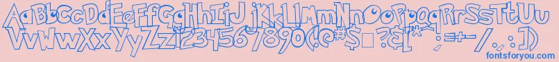 Pokemon Hollow Font – Blue Fonts on Pink Background