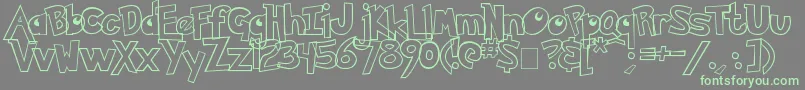 Pokemon Hollow Font – Green Fonts on Gray Background