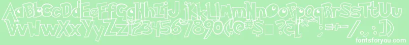 Pokemon Hollow Font – White Fonts on Green Background