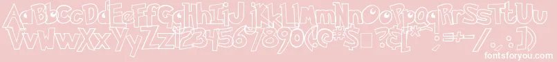 Pokemon Hollow Font – White Fonts on Pink Background