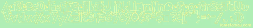 Pokemon Hollow Font – Yellow Fonts on Green Background