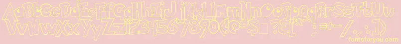 Pokemon Hollow Font – Yellow Fonts on Pink Background
