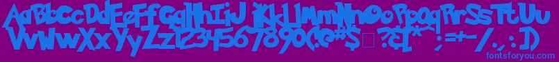 Pokemon Solid Font – Blue Fonts on Purple Background