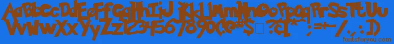 Pokemon Solid Font – Brown Fonts on Blue Background