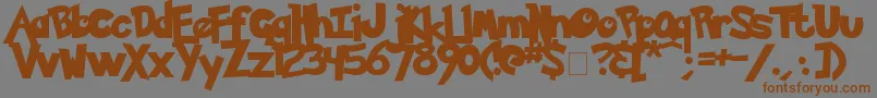 Pokemon Solid Font – Brown Fonts on Gray Background