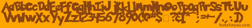 Pokemon Solid Font – Brown Fonts on Orange Background