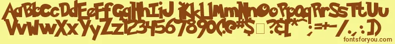 Pokemon Solid Font – Brown Fonts on Yellow Background