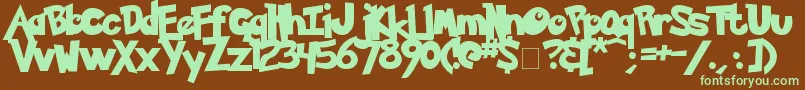 Pokemon Solid Font – Green Fonts on Brown Background