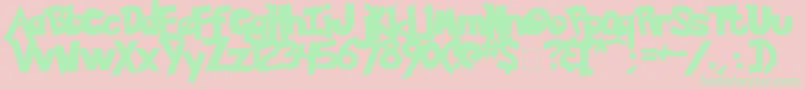 Pokemon Solid Font – Green Fonts on Pink Background