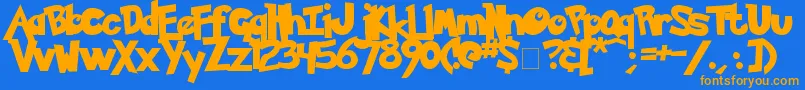 Pokemon Solid Font – Orange Fonts on Blue Background