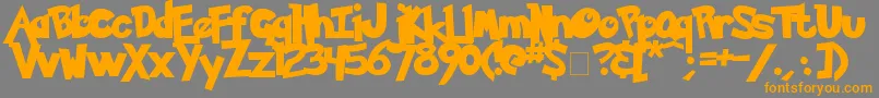 Pokemon Solid Font – Orange Fonts on Gray Background