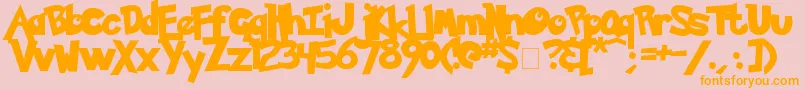 Pokemon Solid Font – Orange Fonts on Pink Background