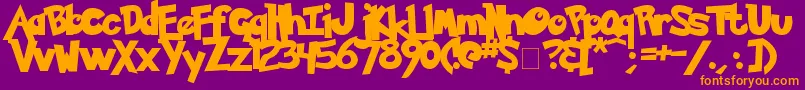 Pokemon Solid Font – Orange Fonts on Purple Background