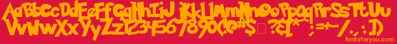 Pokemon Solid Font – Orange Fonts on Red Background
