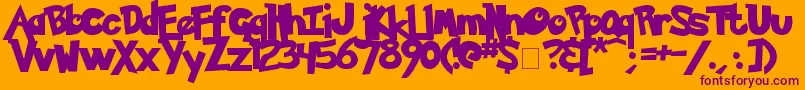 Pokemon Solid Font – Purple Fonts on Orange Background