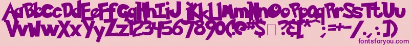 Pokemon Solid Font – Purple Fonts on Pink Background