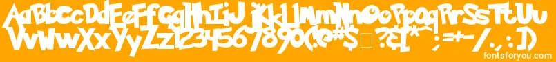 Pokemon Solid Font – White Fonts on Orange Background