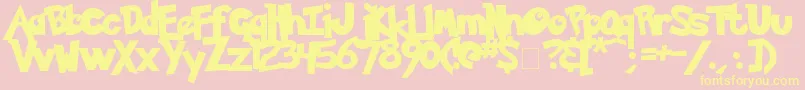 Pokemon Solid Font – Yellow Fonts on Pink Background