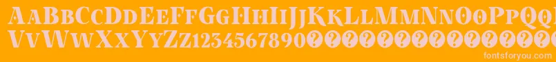 Шрифт PokerInOctober Demo – розовые шрифты на оранжевом фоне