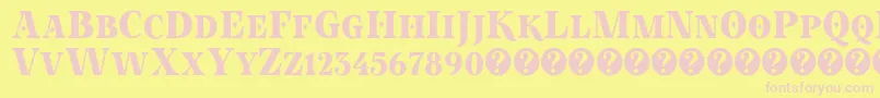 PokerInOctober Demo-fontti – vaaleanpunaiset fontit keltaisella taustalla