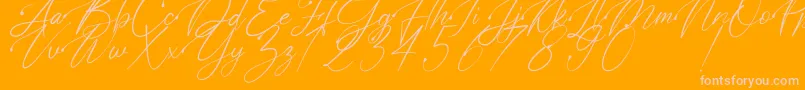 Polarise-Schriftart – Rosa Schriften auf orangefarbenem Hintergrund