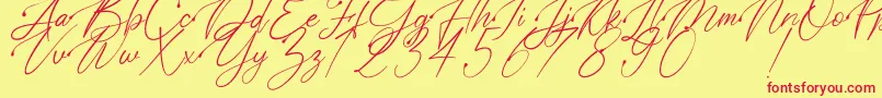 フォントPolarise – 赤い文字の黄色い背景
