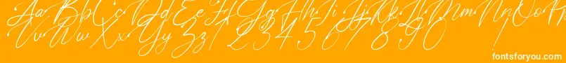 Polarise-Schriftart – Weiße Schriften auf orangefarbenem Hintergrund